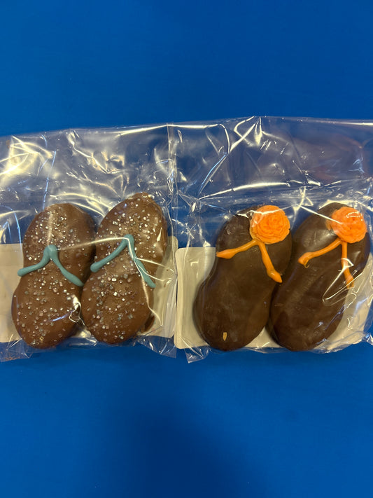 2 Count Chocolate Covered Nutter Butter Cookies Flip Flops